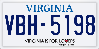 VA license plate VBH5198