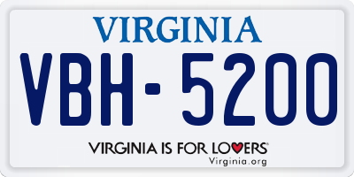 VA license plate VBH5200