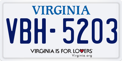 VA license plate VBH5203