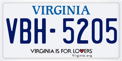 VA license plate VBH5205