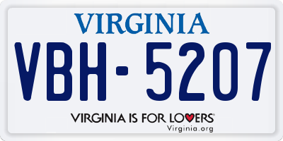 VA license plate VBH5207