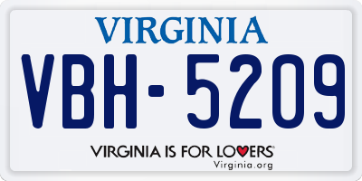 VA license plate VBH5209