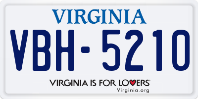 VA license plate VBH5210