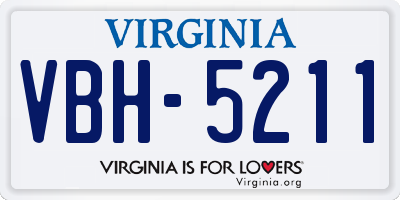 VA license plate VBH5211