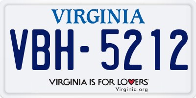 VA license plate VBH5212