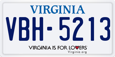 VA license plate VBH5213