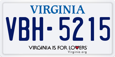 VA license plate VBH5215