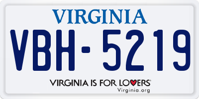 VA license plate VBH5219