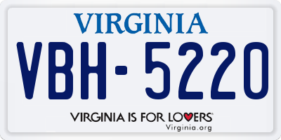 VA license plate VBH5220
