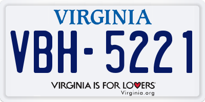 VA license plate VBH5221