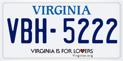VA license plate VBH5222