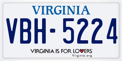 VA license plate VBH5224