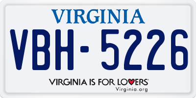 VA license plate VBH5226