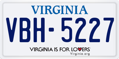 VA license plate VBH5227
