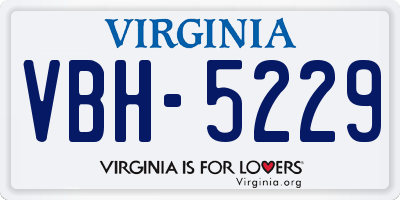 VA license plate VBH5229