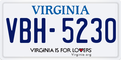 VA license plate VBH5230
