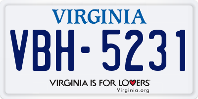 VA license plate VBH5231