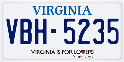VA license plate VBH5235