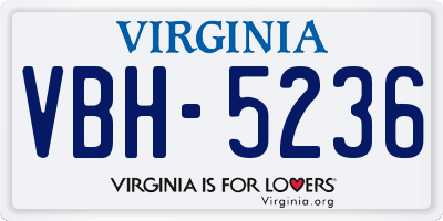VA license plate VBH5236