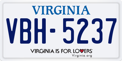 VA license plate VBH5237