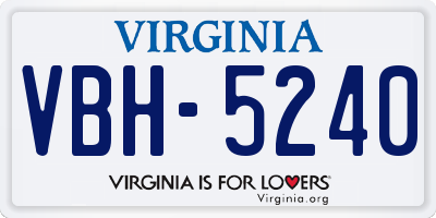 VA license plate VBH5240