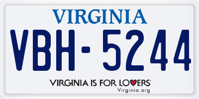 VA license plate VBH5244