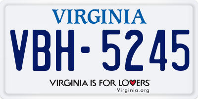 VA license plate VBH5245