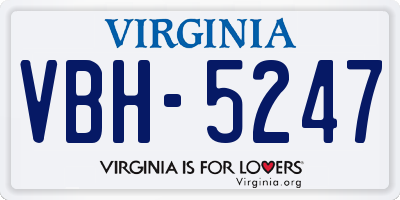 VA license plate VBH5247
