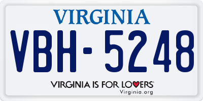 VA license plate VBH5248