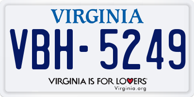VA license plate VBH5249