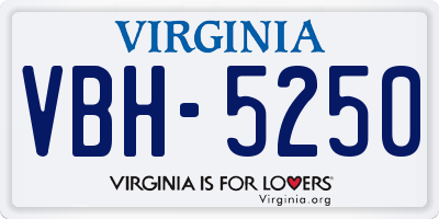 VA license plate VBH5250