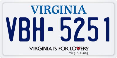 VA license plate VBH5251