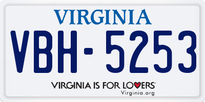 VA license plate VBH5253