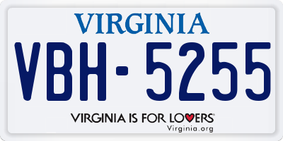 VA license plate VBH5255