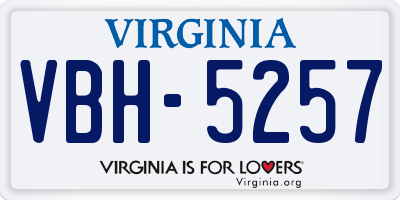 VA license plate VBH5257