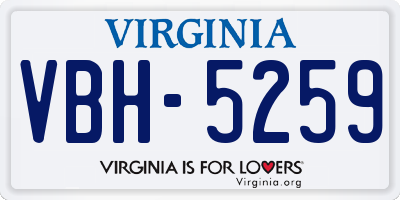 VA license plate VBH5259