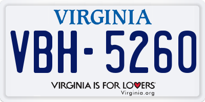 VA license plate VBH5260