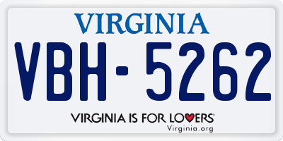 VA license plate VBH5262