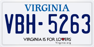 VA license plate VBH5263