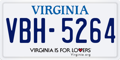 VA license plate VBH5264