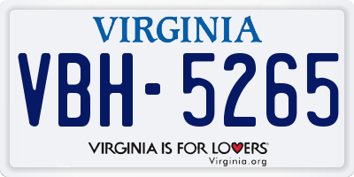 VA license plate VBH5265