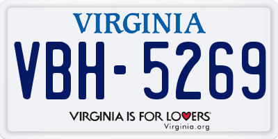 VA license plate VBH5269