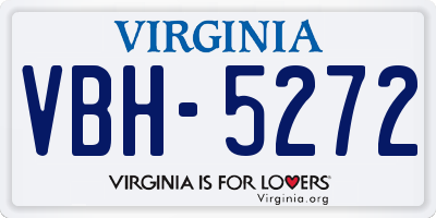 VA license plate VBH5272
