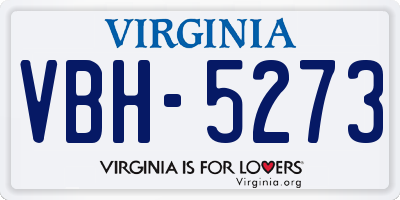 VA license plate VBH5273
