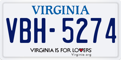 VA license plate VBH5274