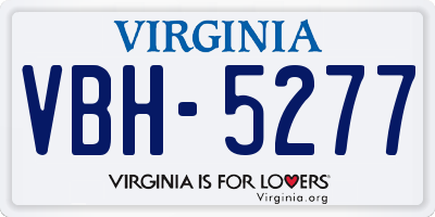 VA license plate VBH5277