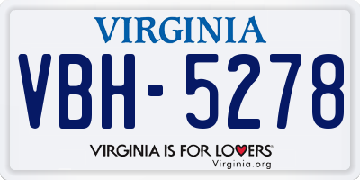 VA license plate VBH5278