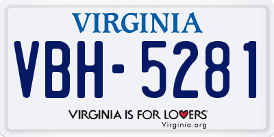 VA license plate VBH5281