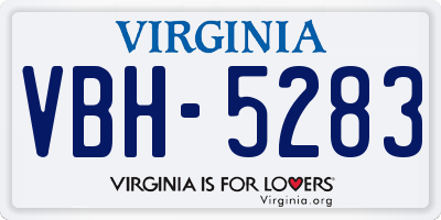 VA license plate VBH5283