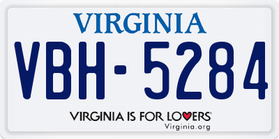 VA license plate VBH5284